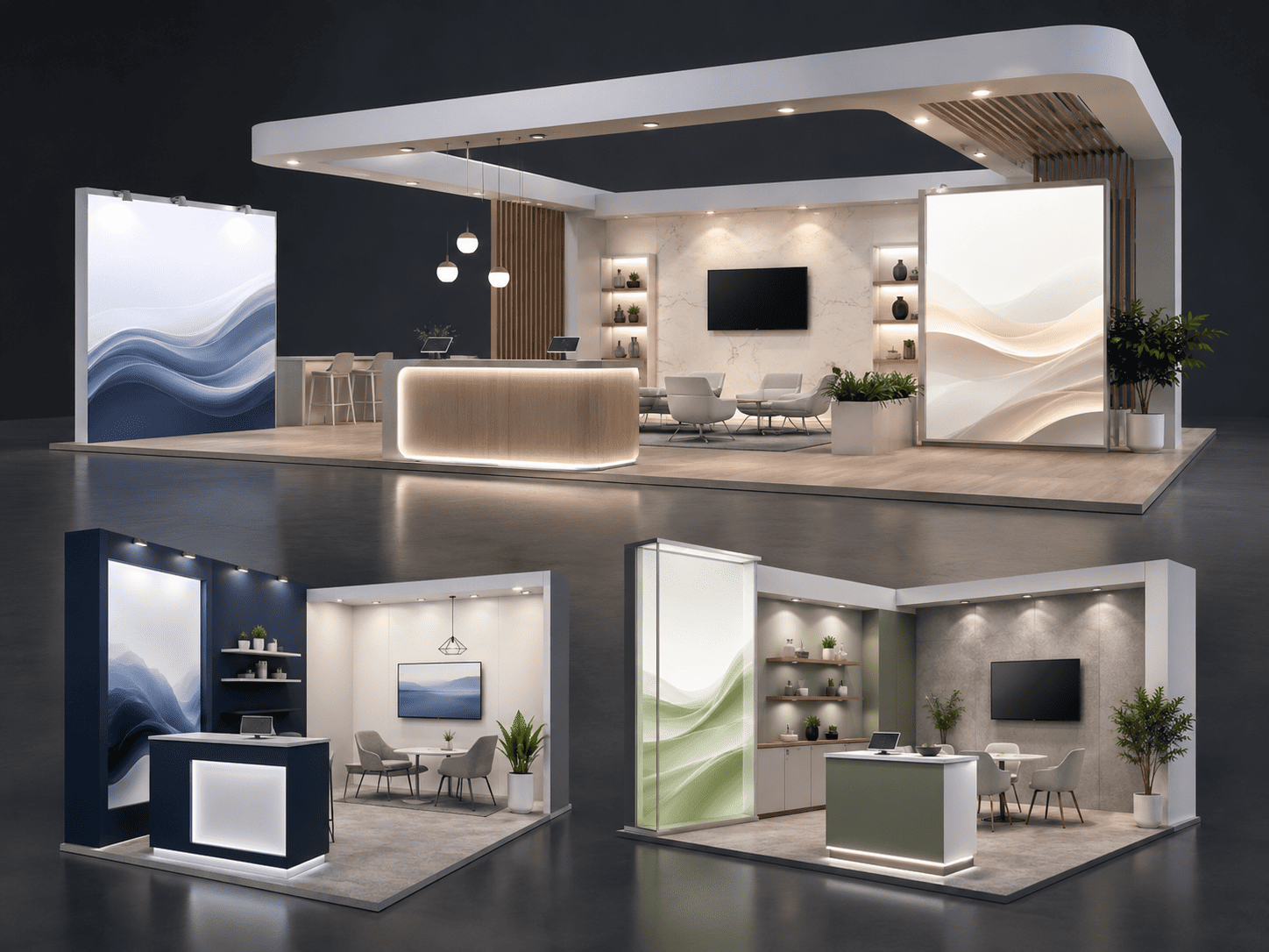 Rental booth collection showcase