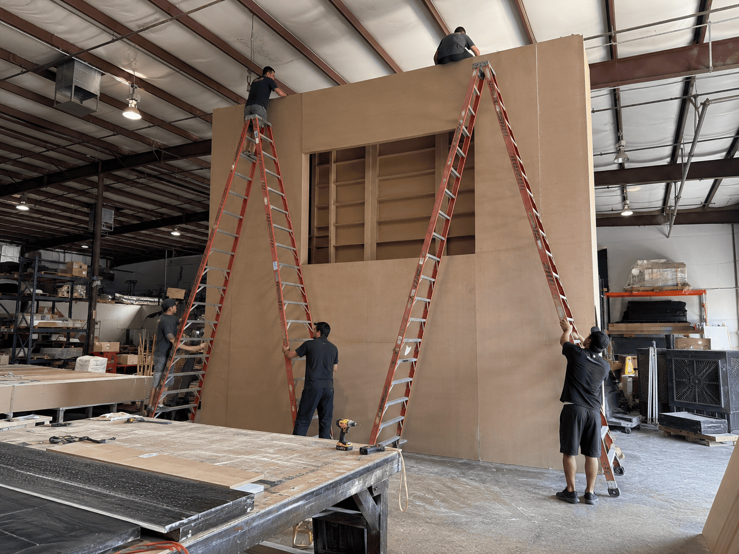 Pre-show assembly of custom exhibit booth components