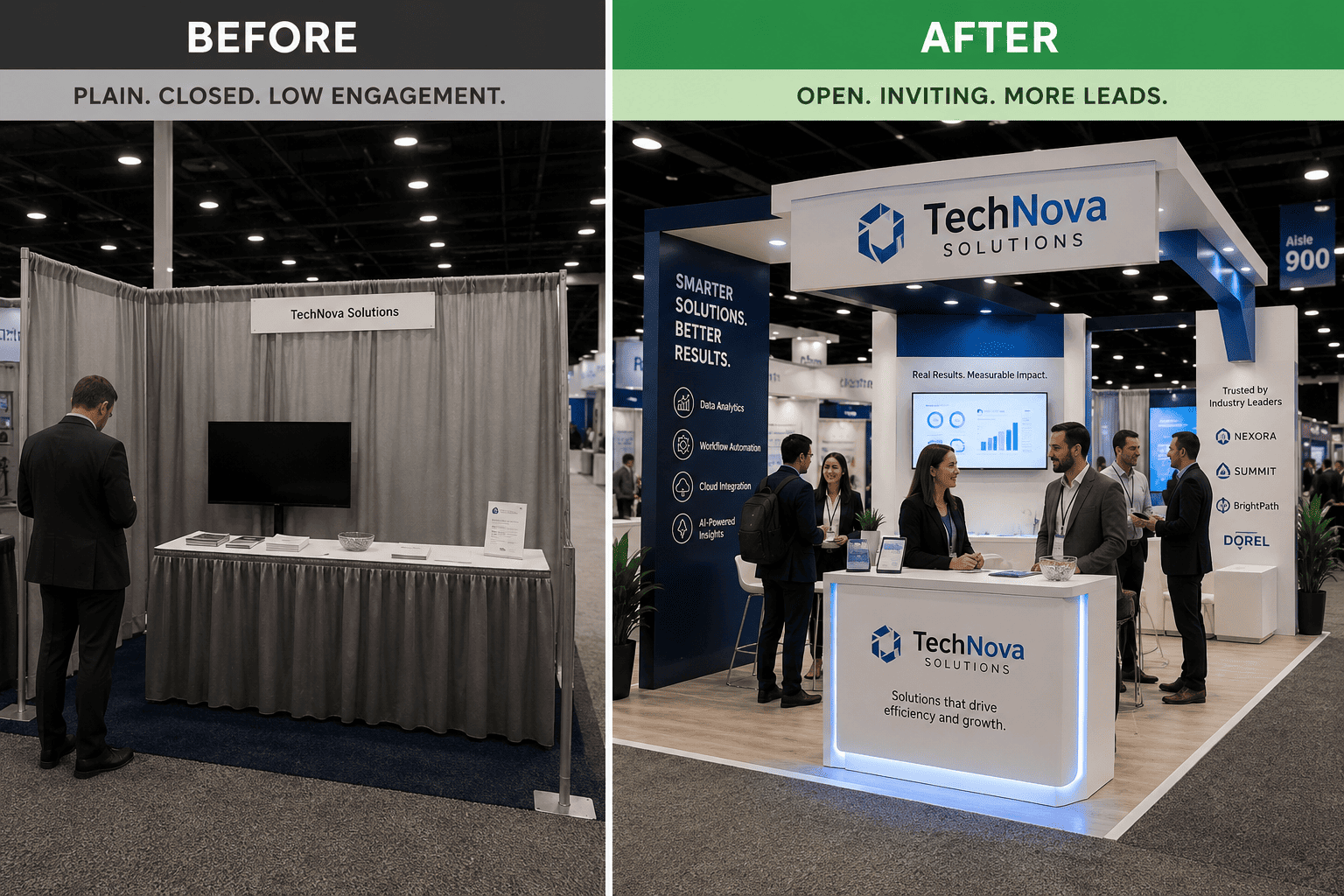 visitor flow trade show booth layout