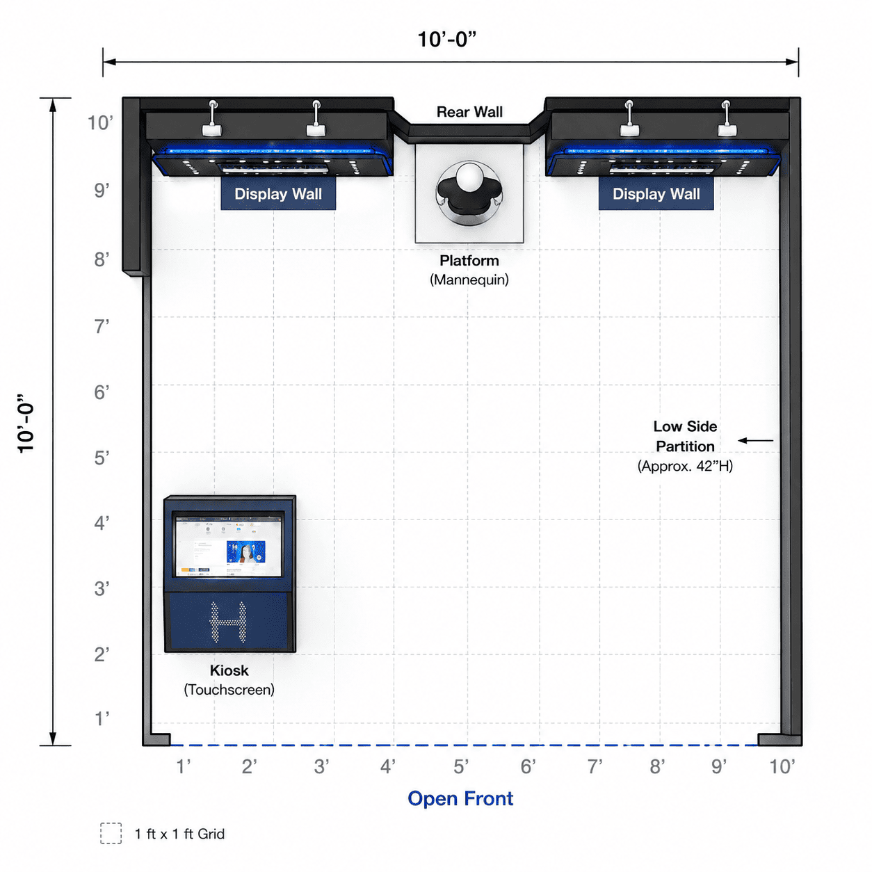 10′ x 10′ CES Booth Design for AI Virtual Fitting Technology