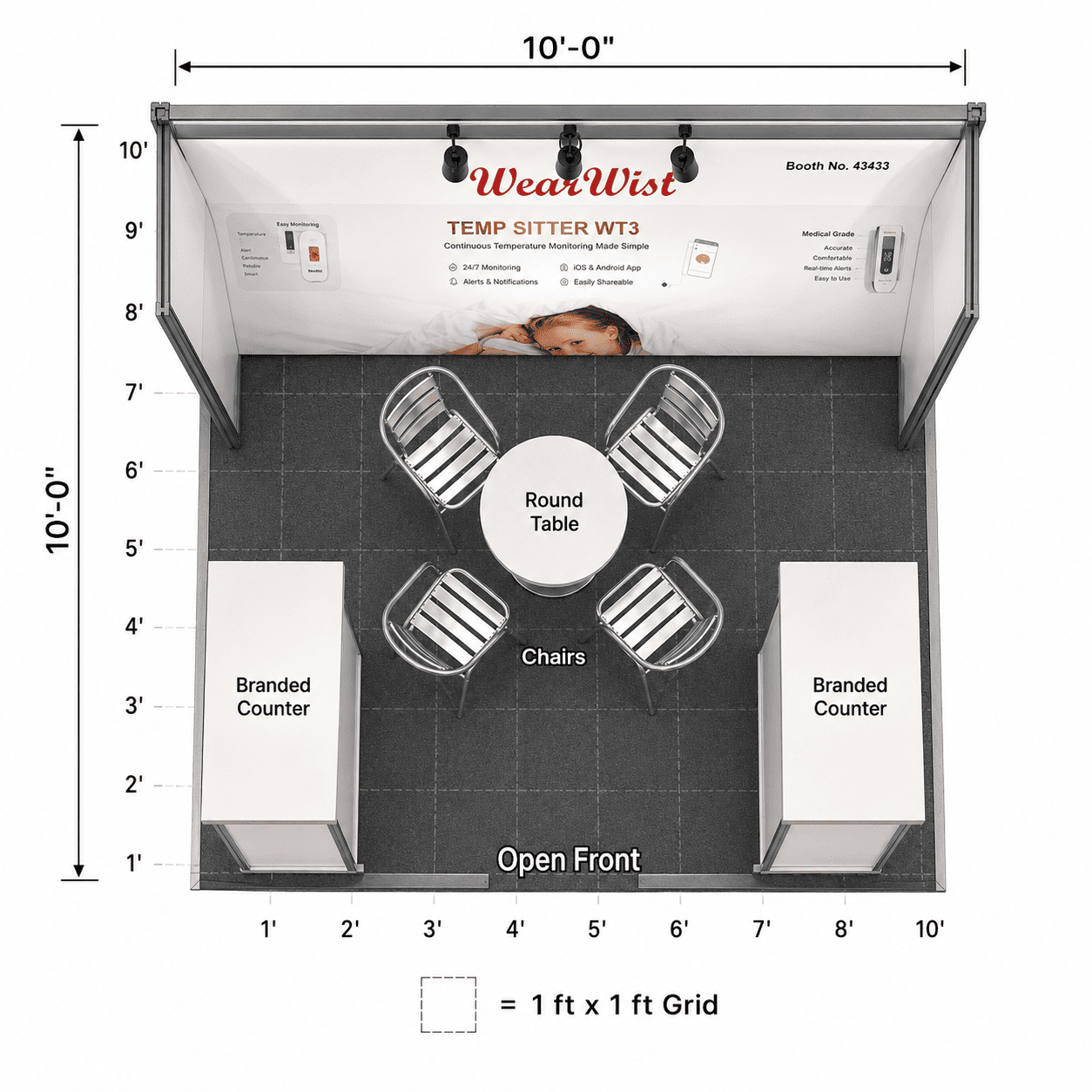 10′ x 10′ WearWist Booth Design for CES 2023