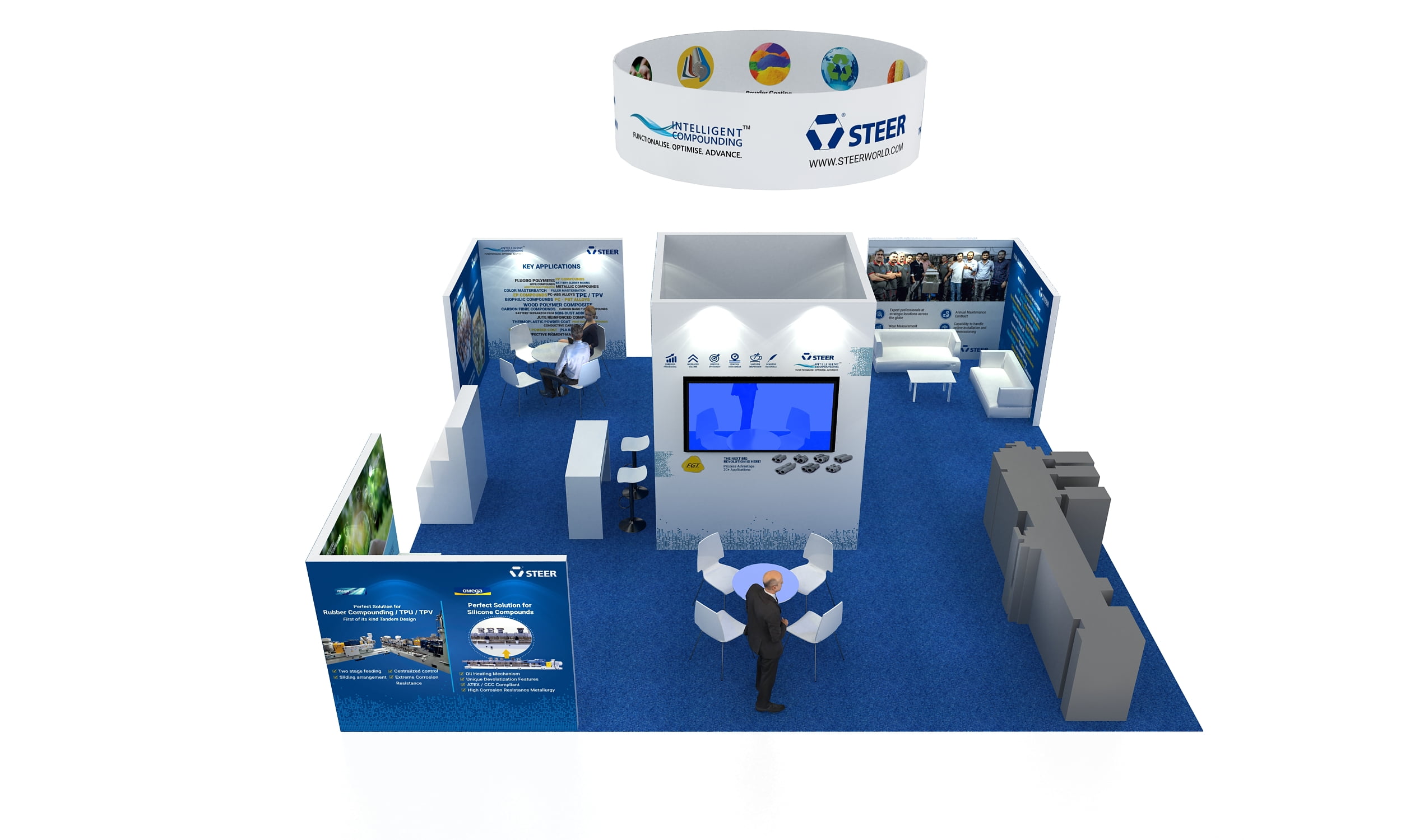 30′ x 30′ Custom Trade Show Booth for STEER at NPE 2024 Orlando