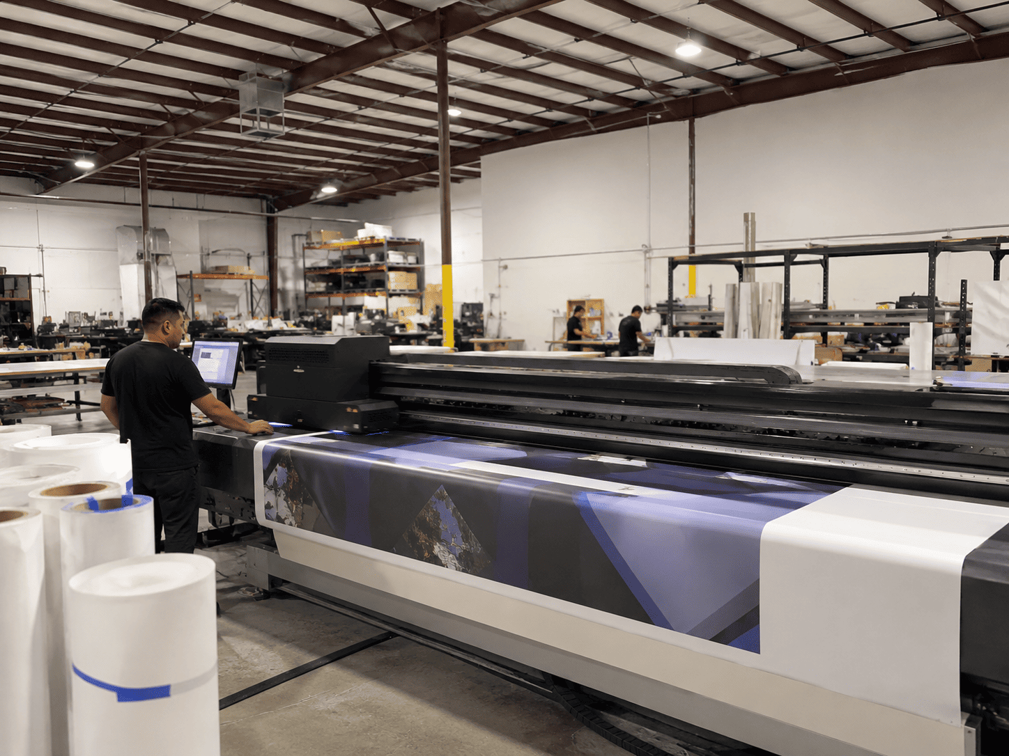 Large-format printing for trade show booth graphics